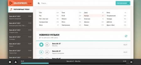 Muzoprofi - шаблон для DLE с онлайн прослушиванием музыки (3 цвета)